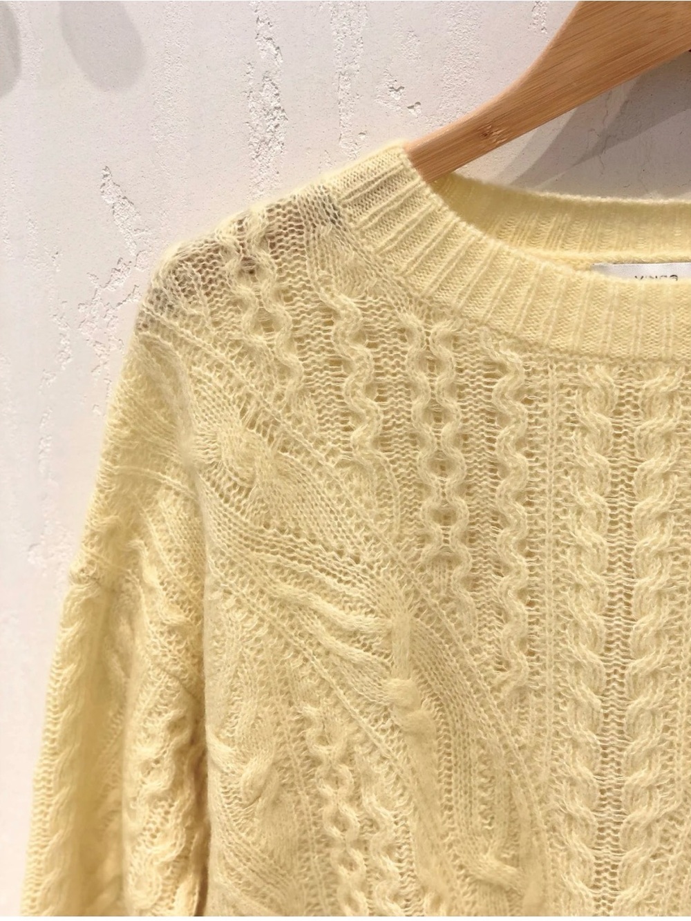 Vince Open Cable Knit Wool Cashmere Blend Sweater, Large